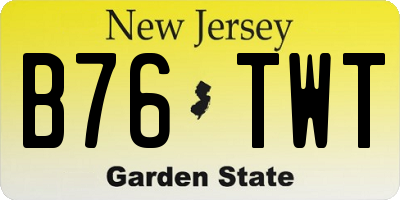NJ license plate B76TWT