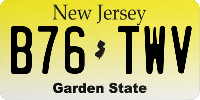 NJ license plate B76TWV
