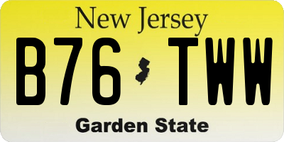 NJ license plate B76TWW