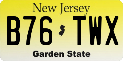NJ license plate B76TWX