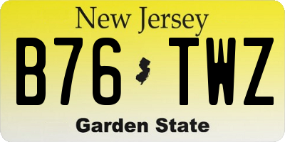 NJ license plate B76TWZ