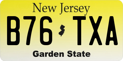 NJ license plate B76TXA