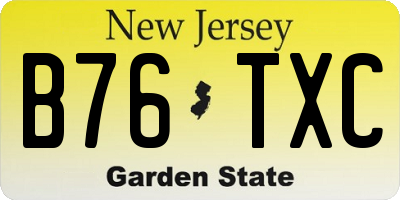 NJ license plate B76TXC