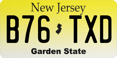 NJ license plate B76TXD