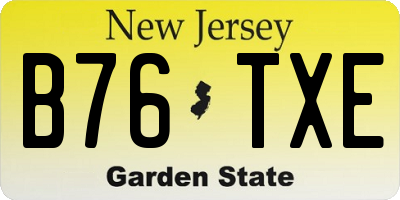 NJ license plate B76TXE