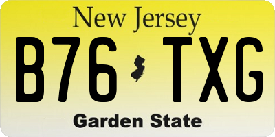 NJ license plate B76TXG