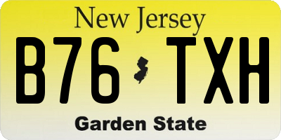 NJ license plate B76TXH