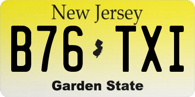 NJ license plate B76TXI