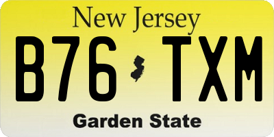 NJ license plate B76TXM