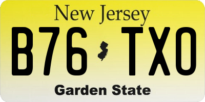 NJ license plate B76TXO