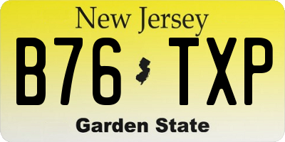 NJ license plate B76TXP