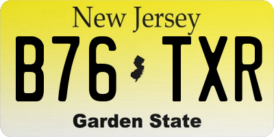NJ license plate B76TXR
