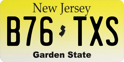 NJ license plate B76TXS