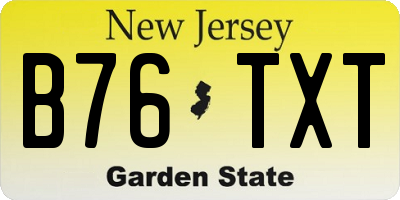 NJ license plate B76TXT