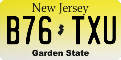 NJ license plate B76TXU