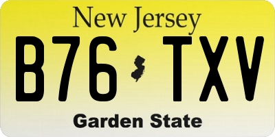 NJ license plate B76TXV