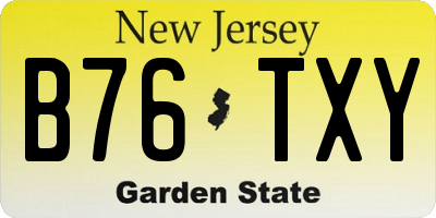NJ license plate B76TXY