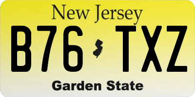 NJ license plate B76TXZ