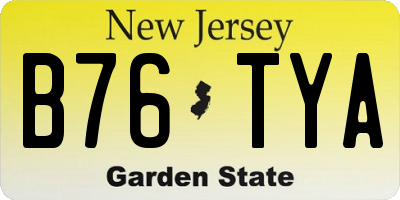 NJ license plate B76TYA