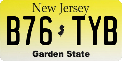NJ license plate B76TYB