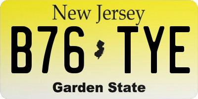 NJ license plate B76TYE