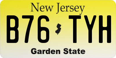 NJ license plate B76TYH