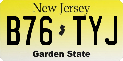 NJ license plate B76TYJ