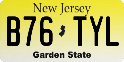 NJ license plate B76TYL