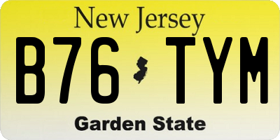 NJ license plate B76TYM