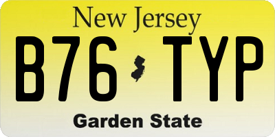 NJ license plate B76TYP