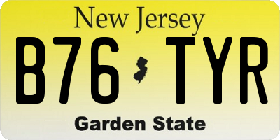 NJ license plate B76TYR