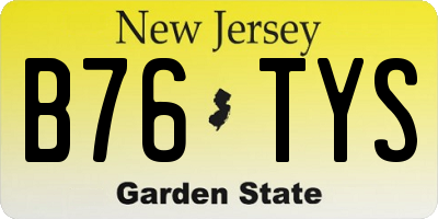 NJ license plate B76TYS
