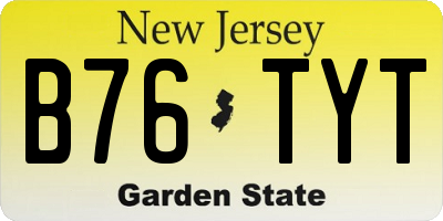 NJ license plate B76TYT