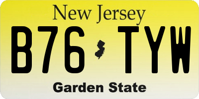 NJ license plate B76TYW