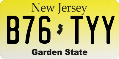NJ license plate B76TYY