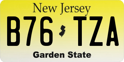 NJ license plate B76TZA