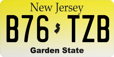 NJ license plate B76TZB