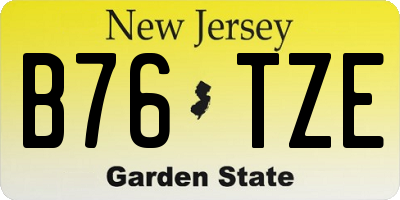 NJ license plate B76TZE