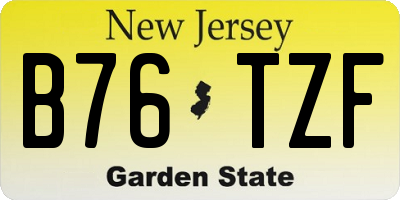 NJ license plate B76TZF