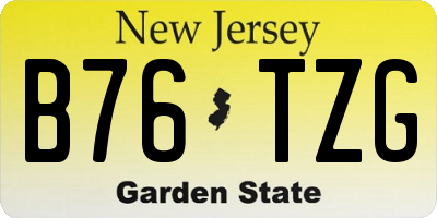 NJ license plate B76TZG