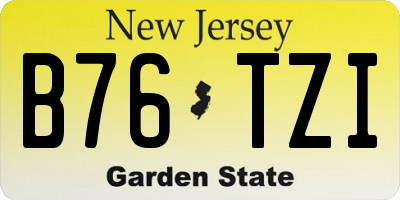 NJ license plate B76TZI