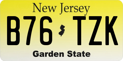 NJ license plate B76TZK