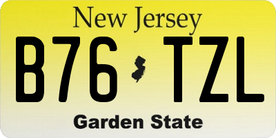 NJ license plate B76TZL