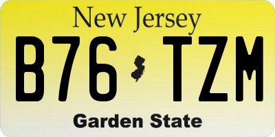 NJ license plate B76TZM