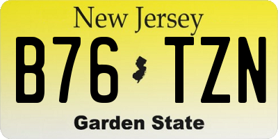 NJ license plate B76TZN