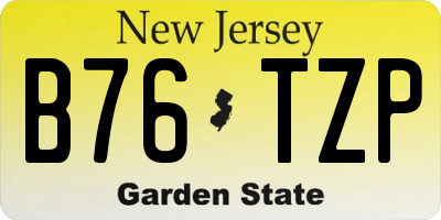 NJ license plate B76TZP