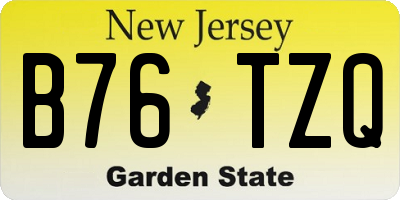 NJ license plate B76TZQ