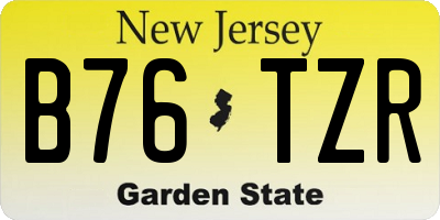 NJ license plate B76TZR