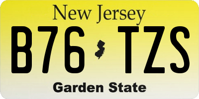 NJ license plate B76TZS
