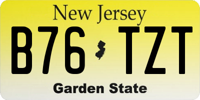NJ license plate B76TZT